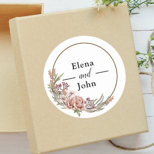 Adesivo Grinalda Floral Elegante Casamento Personalizado