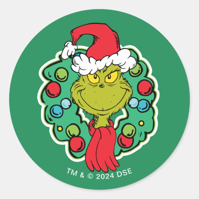 Adesivo Grinch | Coroa de Natal (Frente)