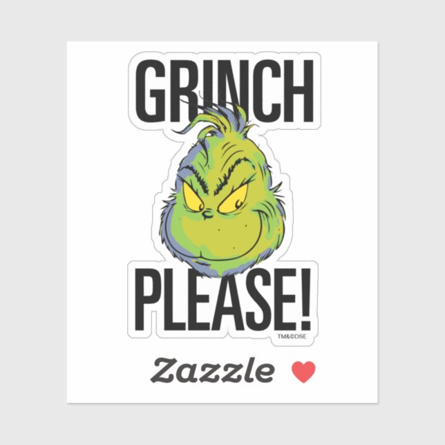 Adesivo Grinch Malvado | Grinch Divertido Por Favor Cite (Folha)