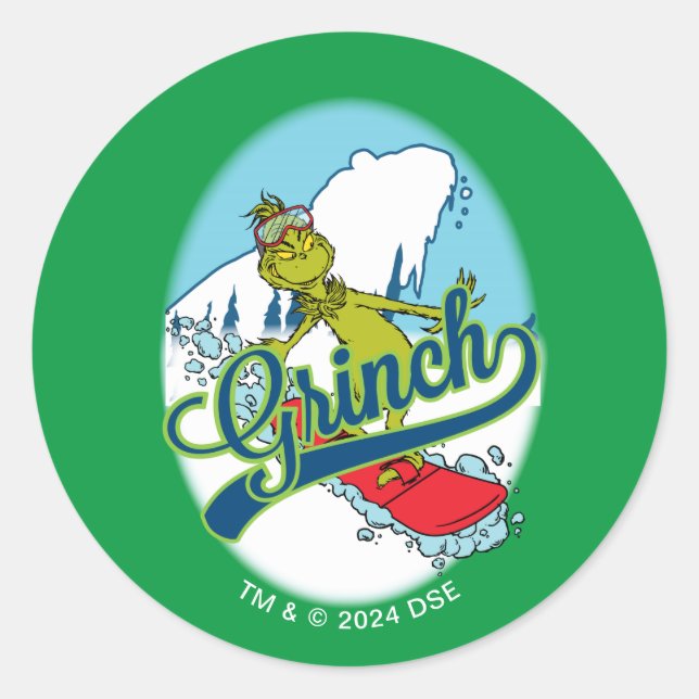 Adesivo Grinch Snowboarding (Frente)