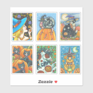 ADESIVO GRITO DE HALLOWEEN COM CACHORRO NEGRO DE GATO UNIC