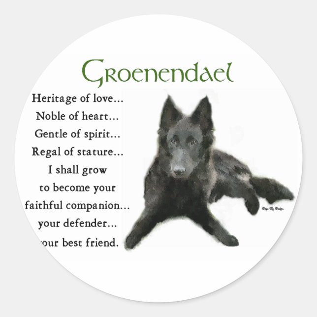 Adesivo Groenendael Belga Sheepdog Gifts (Frente)