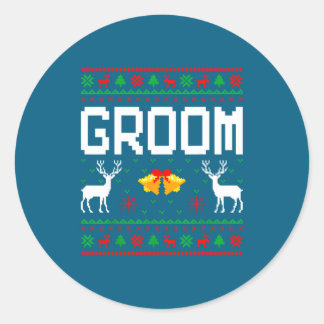 Adesivo Groom bride married couple ugly christmas sweater 
