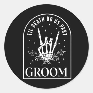 Adesivo Groom Noiva Skeleton Rock Hand Casais Casamento Ha