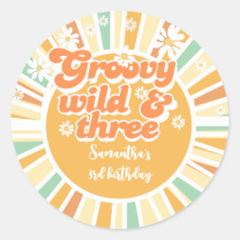Adesivo Groové selvagem e três aniversário de criança sola