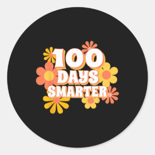 Adesivo Groovy 100 Dias Mais Inteligente Feliz 100º Dia da
