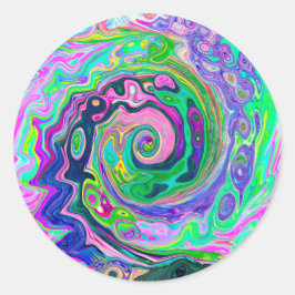 Adesivo Groovy Abstrato Aqua e Marinho Lava Swirl
