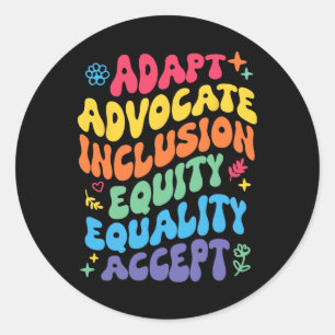 Adesivo Groovy Adaptar Defensor Inclusão Equidade Igualdad