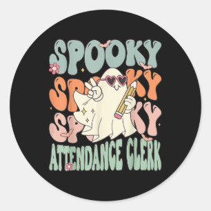 Adesivo Groovy Attendance Clerk Dia de as Bruxas engraçado