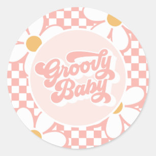 Adesivo Groovy Baby Pink Check Daisy