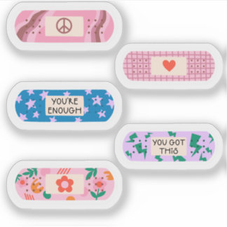 Adesivo Groovy Banda-Aid - Design de cicatrização retroati