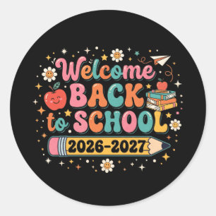 Adesivo Groovy Bem-vindo de Volta à Escola 2026-2027 Profe