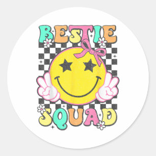 Adesivo Groovy Bestie Squad Melhor Amigos Correspondendo M