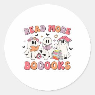 Adesivo Groovy Boooks Ghost Leia Mais Livros Engraçado Pro