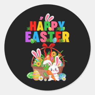 Adesivo Groovy Bunny Fofinho Ovo de Páscoa Esboço Dia de P