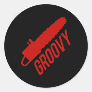 Adesivo Groovy Chainsaw Para Tee Gráfico De Halloween