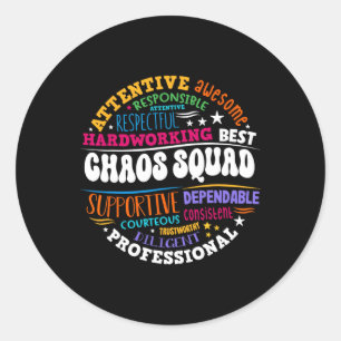 Adesivo Groovy Chaos Squad Coordenador Engraçado Primeiro 