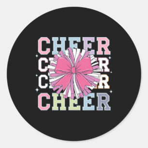 Adesivo Groovy Cheer Coquette Laço Amante de Cheerleading