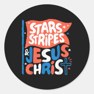 Adesivo Groovy Christian Jesus Cristo Stars Stripes 4º