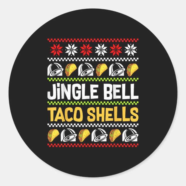Adesivo Groovy Christmas Jingle Bells Taco Shells Ugly Xma (Frente)