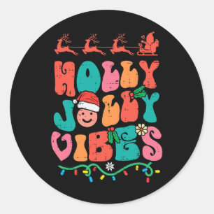 Adesivo Groovy Christmas Jolly Holly Vibes Retro Xmas Men