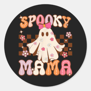 Adesivo Groovy Cute Ghost Spooky Mama Halloween Costume Wo