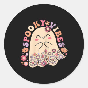 Adesivo Groovy Cute Kawaii Ghost Floral Spooky Vibes Hippi