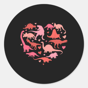 Adesivo Groovy Dinossaur Love Heart Rex Valentine Day Boy