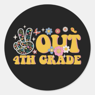 Adesivo Groovy do 4º ano do Peace Out no último dia da esc