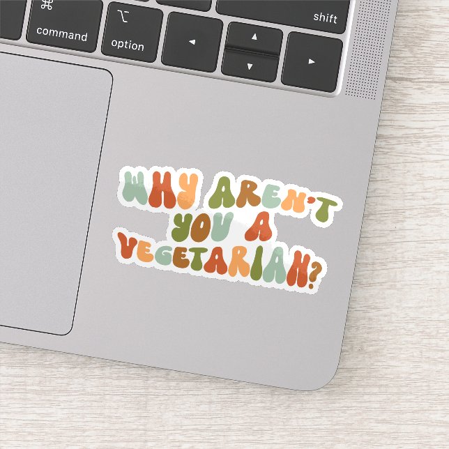 Adesivo Groovy e Retro, por que você não é vegetariano? (Detalhe)
