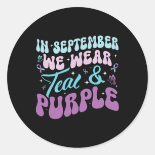 Adesivo Groovy Em Setembro Vestimos Teal E Roxo Suicid