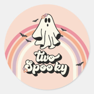 Adesivo groovy Fantasma retrô Halloween Dois Assustadores