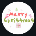 Adesivo Groovy Felry Christmas Tree Bubble Letters<br><div class="desc">Feliz Natal Groovy Sticker</div>