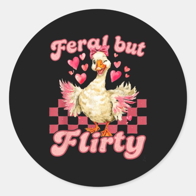 Adesivo Groovy Feral-but-flirty Silly Goose Valentine Duck (Frente)