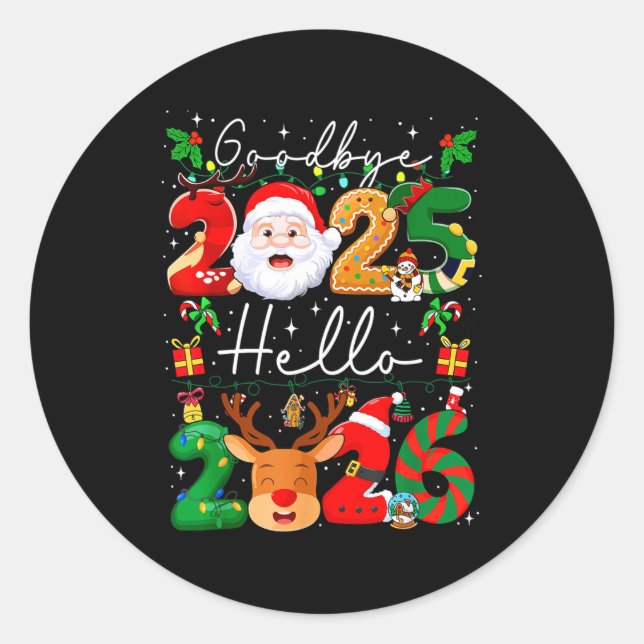 Adesivo Groovy Goodbye 2025 Hello 2026 Happy New Years Eve (Frente)