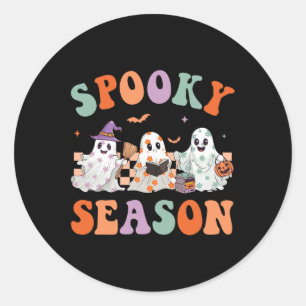 Adesivo Groovy Halloween Cute Floral Ghost Spooky Season W