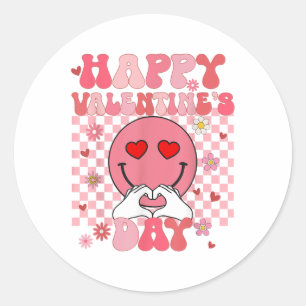 Adesivo Groovy Happy Valentines Day Mens Mulheres Casal Ma
