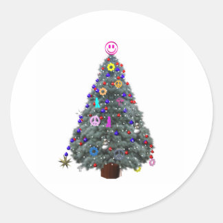 Adesivo Groovy Hippie Árvore de Natal