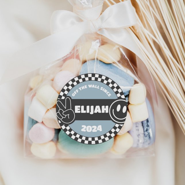 Adesivo Groovy Hippie Birthday, skate controlado para rapa (Criador carregado)