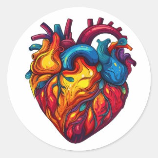 Adesivo Groovy Human Heart Anatomy Design | Cores retrorre
