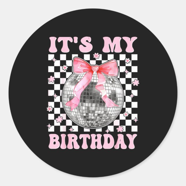 Adesivo Groovy It's My Birthday Teens Girls Disco Ball Coq (Frente)