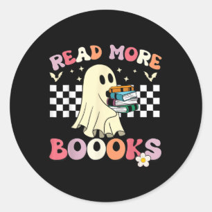 Adesivo Groovy Leia Mais Livros Ghost Bonito Crianças Engr
