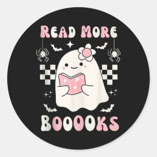 Adesivo Groovy Leia Mais Livros Ghost Boo Engraçado