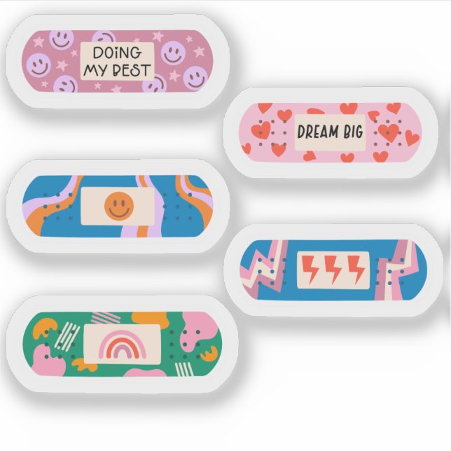 Adesivo Groovy Motivational Banda-Aid - Víblias de cicatri (Frente)