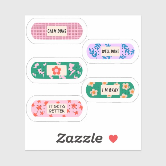 Adesivo Groovy Motivational Banda-Aid - Víblias de cicatri (Folha)