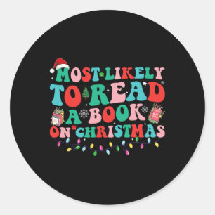 Adesivo Groovy Natal Mais Propenso A Ler Um Livro No Chr