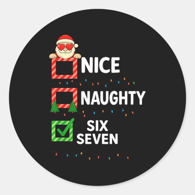 Adesivo Groovy Naughty Six Seven 67 Christmas Family Xmas  (Frente)
