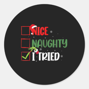 Adesivo Groovy Nice Naughty, Eu Tentei O Natal De 2024 Pap