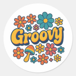 Adesivo Groovy no Estilo Hippie