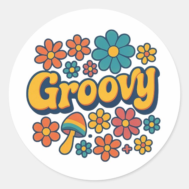 Adesivo Groovy no Estilo Hippie (Frente)